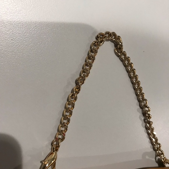 Leather Mini Purse with Gold-Toned Chain Handle | EUC - Picture 7 of 8